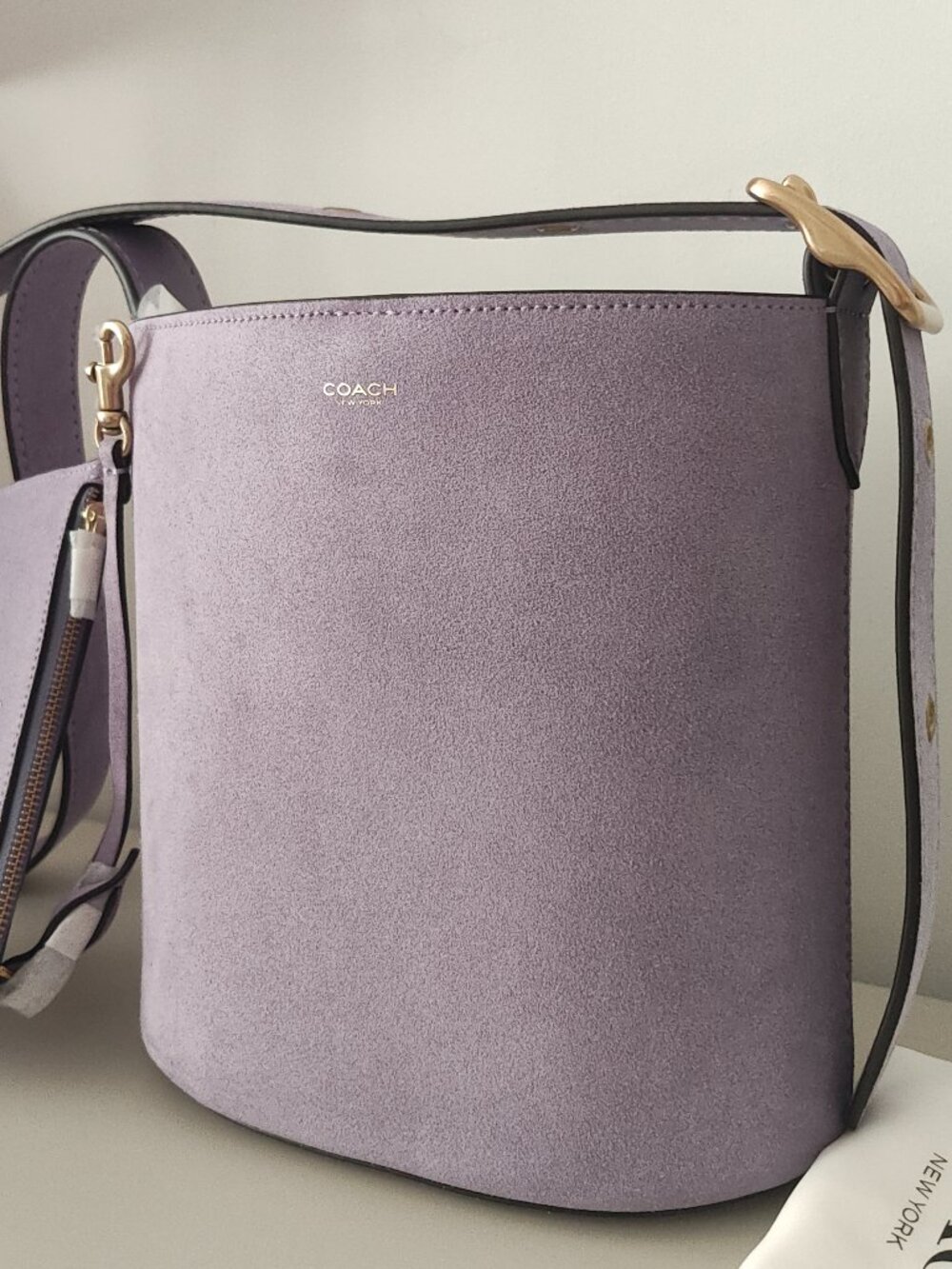 NWT Coach Bleecker Bucket 21 in Violet Mist - Picture 3 of 5